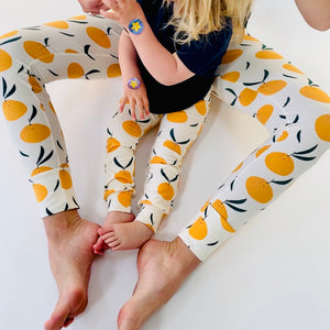Cream 'Clementine Grove' Adult Organic cotton leggings