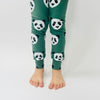 Eddie & Bee organic cotton leggings in Forest green "Panda" print.