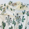 Preorder for send September delivery- Eddie & Bee organic cotton Baby sleepsuit  in cream "Cactus " print.
