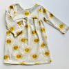 Eddie & Bee organic cotton long sleeved dress in Oat “Sunny” print