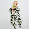 Eddie & Bee organic cotton Baby sleep suit  in Oat " Little acorn " print.