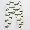 Eddie & Bee organic cotton leggings in cream“Enormous Crocodile" print.