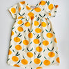 Eddie & Bee organic cotton short sleeved dress in Cream “Clementine Grove” print