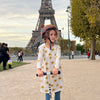 Eddie & Bee organic cotton long sleeved dress in Oat “Sunny” print