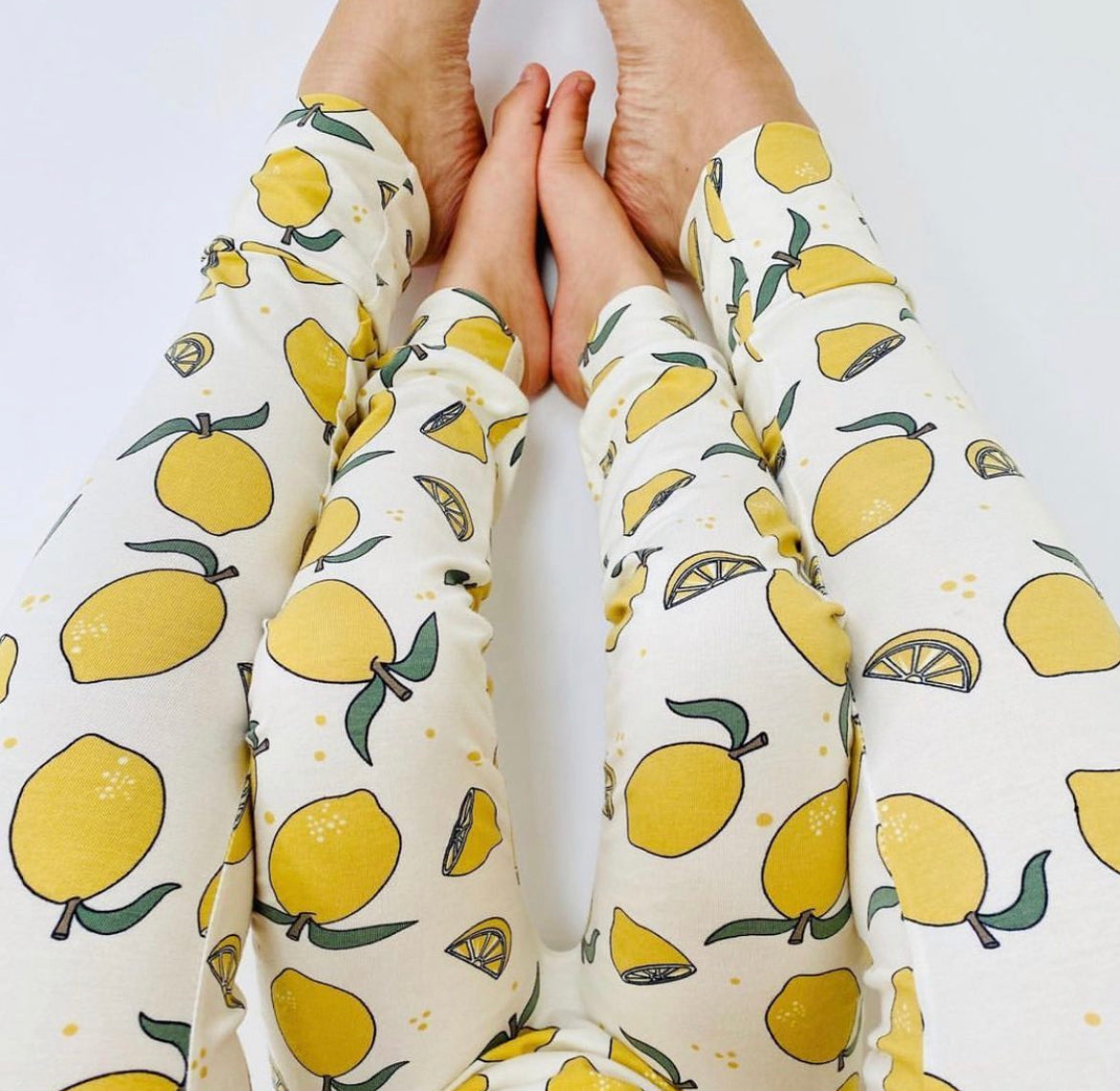 Cream 'Lemon Grove' Adult Organic cotton leggings