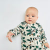 Eddie & Bee organic cotton Baby sleep suit  in Oat " Little acorn " print.