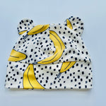 Eddie & Bee organic cotton Baby hat with ears  in "  Banana Pop!"