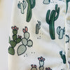 Preorder for send September delivery- Eddie & Bee organic cotton Baby sleepsuit  in cream "Cactus " print.