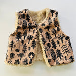 Fully Reversible fleecy gilet lined with your choice of print.