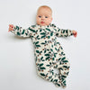 Eddie & Bee organic cotton Baby sleep suit  in Oat " Little acorn " print.