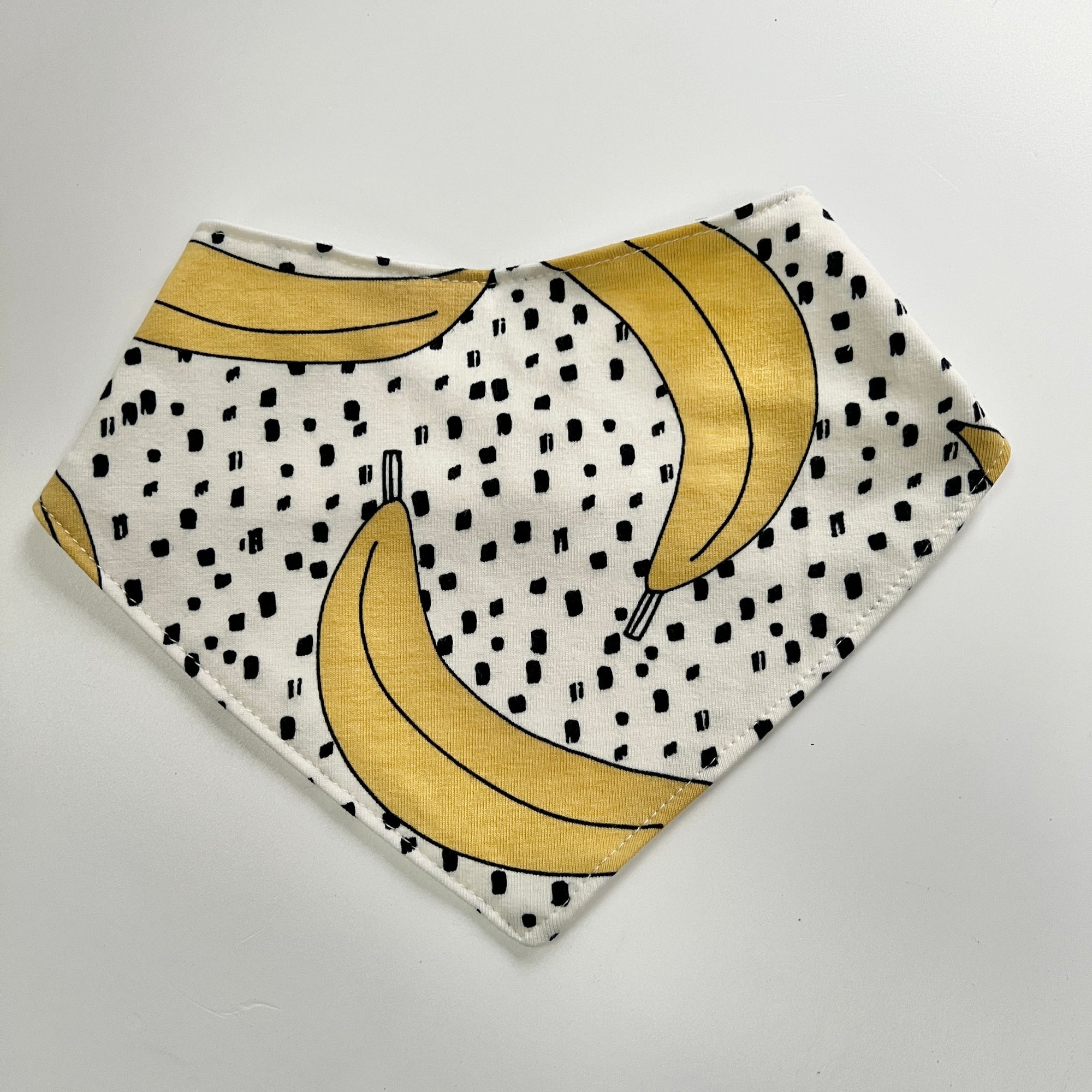 Eddie & Bee organic cotton Baby Dribble bib  in Cream "Banana POP! " print.