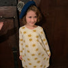 Eddie & Bee organic cotton long sleeved dress in Oat “Sunny” print