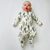 Preorder for send September delivery- Eddie & Bee organic cotton Baby sleepsuit  in cream "Cactus " print.