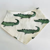 Pre-order for delivery end of September - Eddie & Bee organic cotton Baby sleep suit  in Cream " Enormous Crocodile" print.